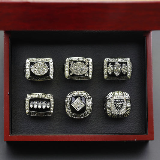 6 * NFL Oakland Raiders Replica Super Bowl Championship Rings