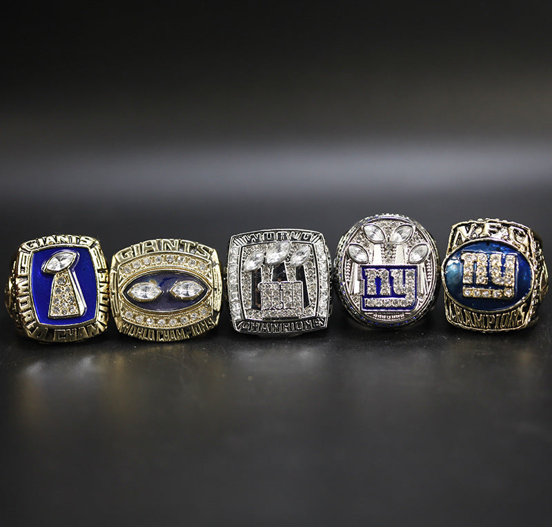 5 * NFL New York Giants Replica Super Bowl Championship Rings
