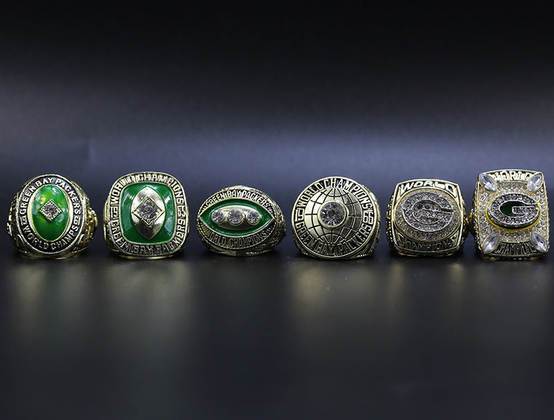6 * NFL Green Bay Packers Replica Super Bowl Championship Rings