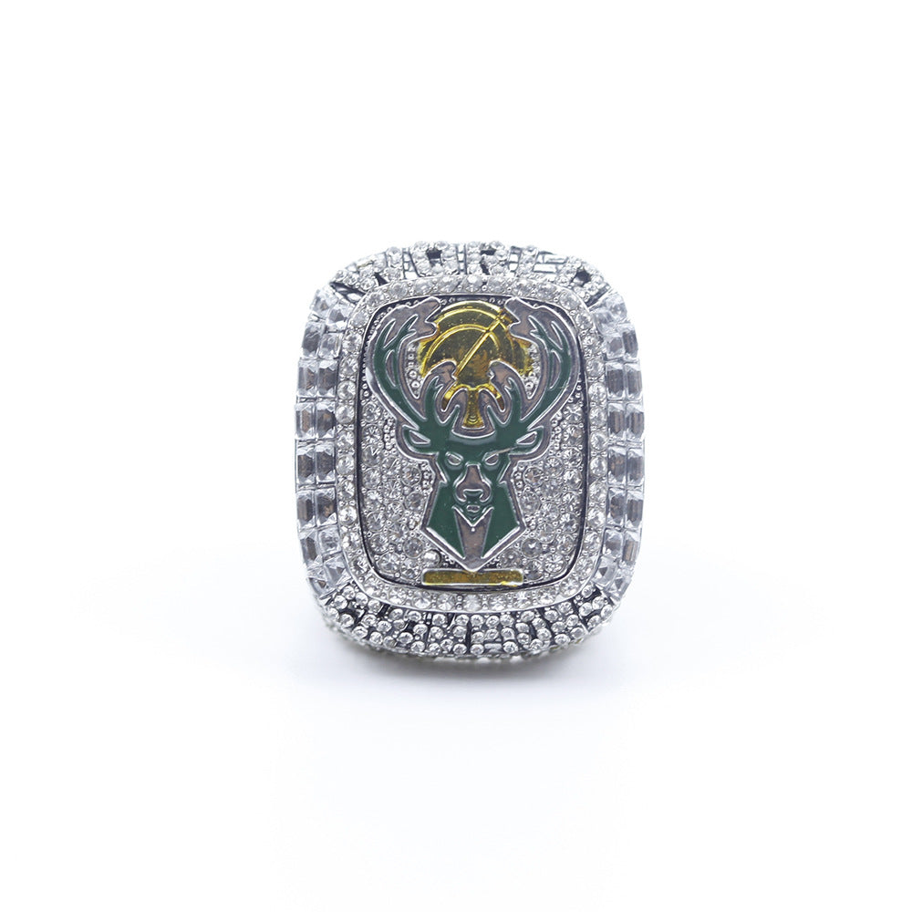 2021 Milwaukee Bucks Replica NBA Championship Ring with Necklace